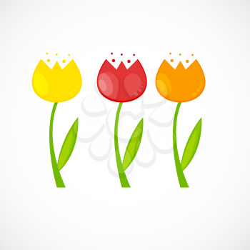 Floral Background with Tulips Vector Illustration EPS10
