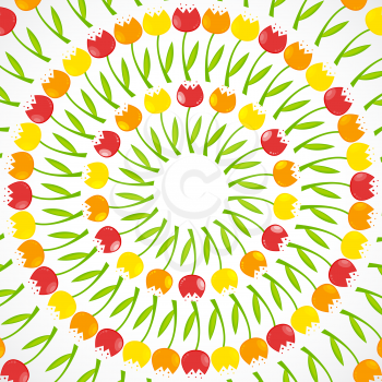 Floral Background with Tulips Vector Illustration EPS10