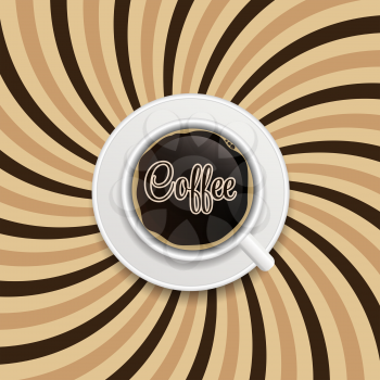 Coffee abstract hypnotic background. vector illustration