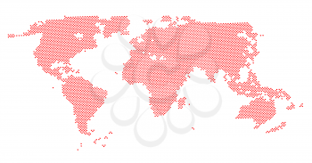 World Map from Hearts Vector Illustration