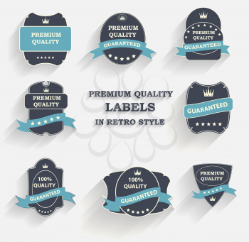 Vector Premium Quality Label Set in Retro Style