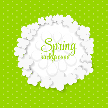 Cute Spring Background with Paper Flowers