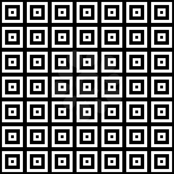 Black and White Hypnotic Background Seamless Pattern.
