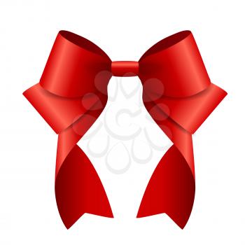 Red Ribbon and Bow. Vector illustration EPS10