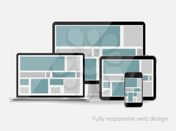 Fully Responsive Web Design Concept Vector Illustration.