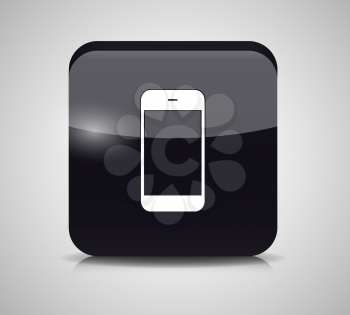 Glass Phone Button Vector Illustration. EPS 10
