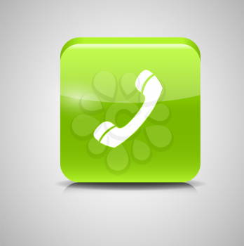 Glass Phone Button Icon Vector Illustration. EPS10