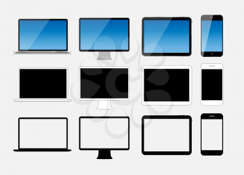 Abstract Design Mobile Phone, Laptop and Tablet PC. Vector Illustration.
