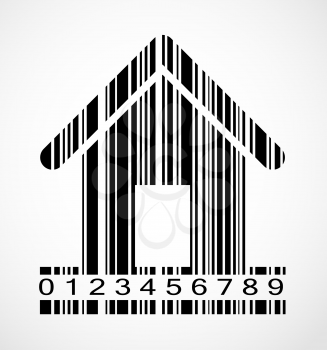 Black Barcode Home  Image Vector Illustration. EPS10