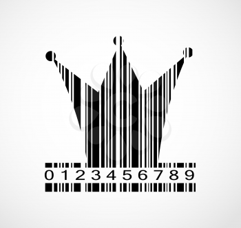 Barcode Princess Crown  Image Vector Illustration. EPS10