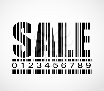Barcode Sale Sign  Image Vector Illustration. EPS10