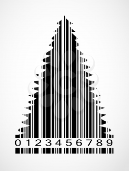 Barcode Christmas Tree  Image Vector Illustration. EPS10