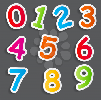 Funny Comic Numbers Vector Illustration. isolated. EPS10