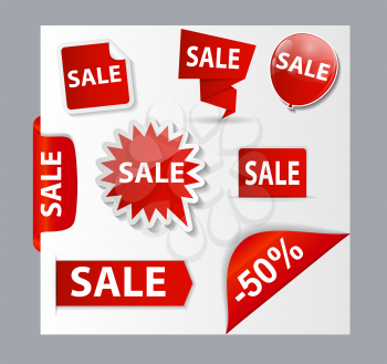 Sale Banner Set with Place for Your Text. Vector Illustration
