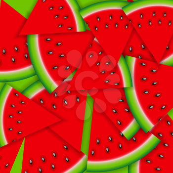Background From Tasty Watermelon. Vector Illustration. EPS10