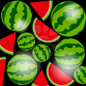 Background From Tasty Watermelon. Vector Illustration. EPS10