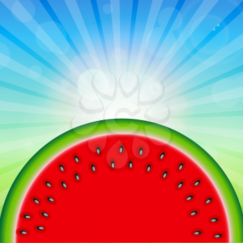Abstract Natural Summer Background with Watermelon. Vector Illustration.