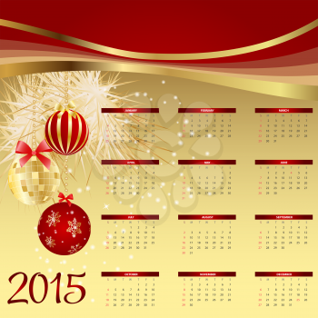 2015 New Year Calendar Vector Illustration. EPS10