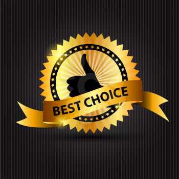 Best Choice  Label with Ribbon. Vector Illustration.