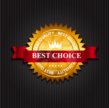 Best Choice  Label with Ribbon. Vector Illustration. EPS10