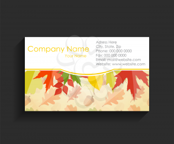 Company Business Card on Black Background. Vector Illustration. EPS10