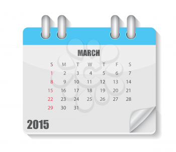 Calendar 2015 Year. Vector Illustration. Month. EPS10