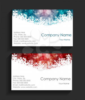 Company Christmas Business Card Vector Illustration EPS10