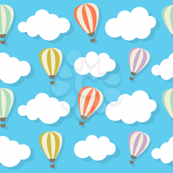 Retro Seamless Pattern with Air Balloons Vector Illustration EPS10