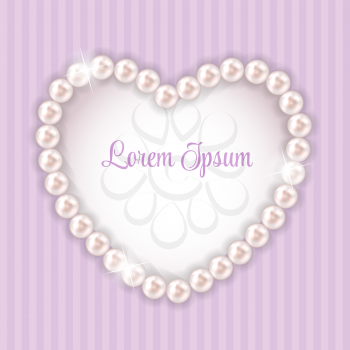 Purple Pearl Heart Vector Illustration Background. EPS10