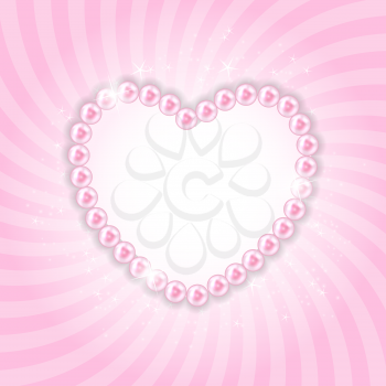 Pink Pearl Heart Vector Illustration Background. EPS10