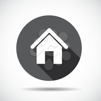 Home Flat Icon with long Shadow. Vector Illustration. EPS10