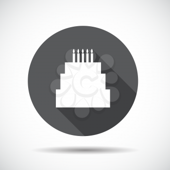 Cake  Flat Icon with long Shadow. Vector Illustration. EPS10
