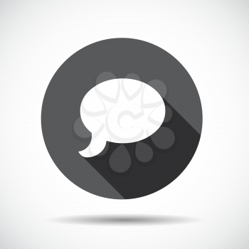 Speech Bubble  Flat Icon with long Shadow. Vector Illustration. EPS10