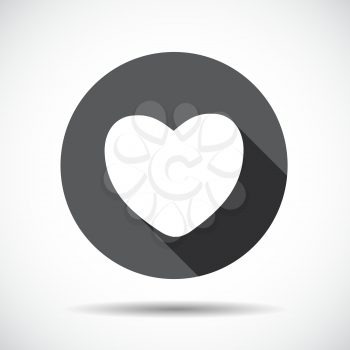 Heart  Flat Icon with long Shadow. Vector Illustration. EPS10