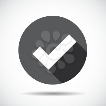 Check Mark  Flat Icon with long Shadow. Vector Illustration. EPS10