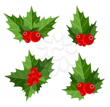 Christmas Berry Sign. Isolated. Vector Illustration. EPS10
