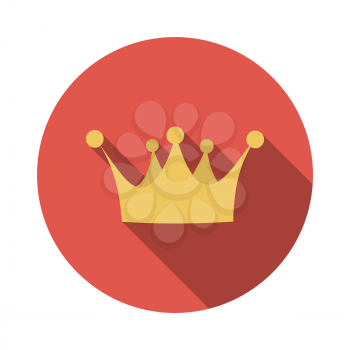 Flat Design Concept Vector Crown Illustration With Long Shadow. EPS10