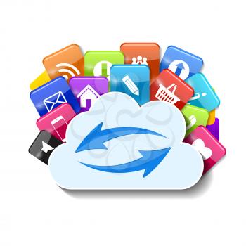 Cloud Computing Concept Vector Illustration Isolated. EPS10