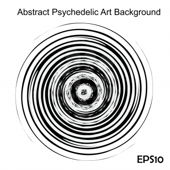 Black and white hypnotic background Isolated. EPS10