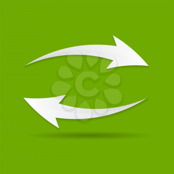 Vector Refresh Icon Illustration on Green Backgorund. EPS10
