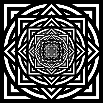 Abstract Black and white hypnotic background. EPS10
