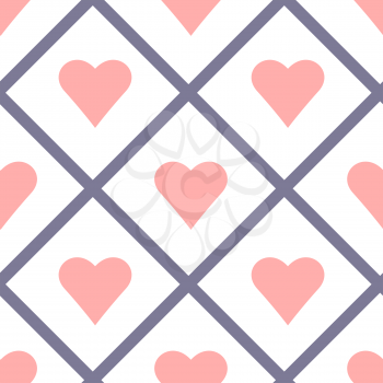 Valentine Seamless Hearts Pattern Vector Illustration. EPS10