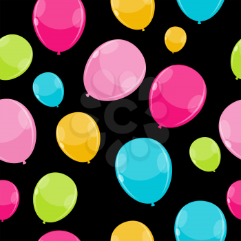 Color Glossy Balloons Seamles Pattern Background Vector Illustration EPS10