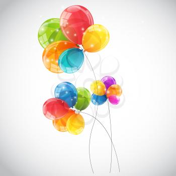 Color Glossy Balloons Background Vector Illustration EPS10