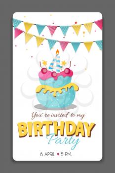 Birthday Party Invitation Card Template Vector Illustration EPS10
