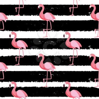Cute Seamless Flamingo Pattern Vector Illustration EPS10