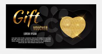 Gift Voucher Template For Your Business. Valentine s Day Heart Card Love and Feelings Background Design. Vector illustration EPS10