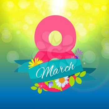 Womens Day Greeting Card 8 March Vector Illustration EPS10