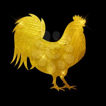 Vector Illustration of Godlen Fire Rooster, Symbol of 2017 Year on the Chinese Calendar. EPS10 