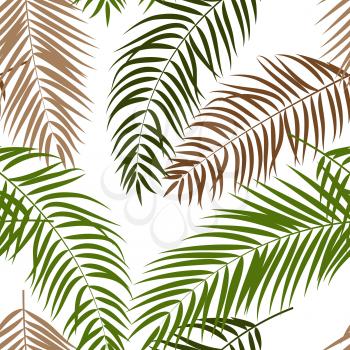Beautifil Palm Tree Leaf  Silhouette Background Vector Illustration EPS10
